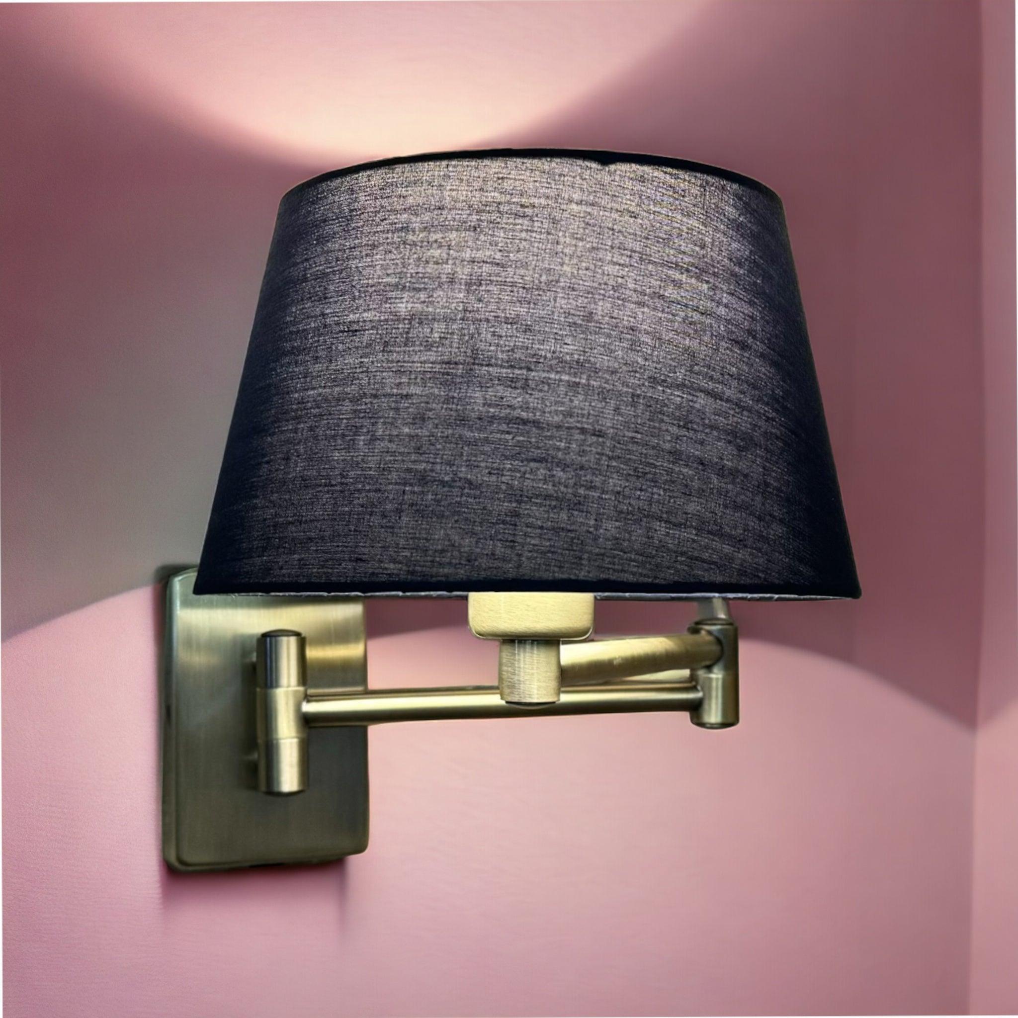Vintage Antique Brass Wall Sconce with Navy Blue Glass Shade - Classic Lighting for Bedroom, Hallway, or Porch Decor