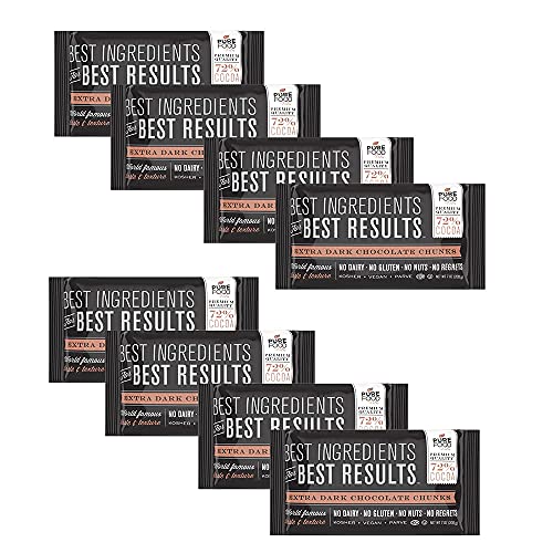 Dark Chocolate Chunks for Baking - Vegan, Kosher, Gluten-Free - 7oz Bag (8 Packs) - Perfect for Cookies & Desserts