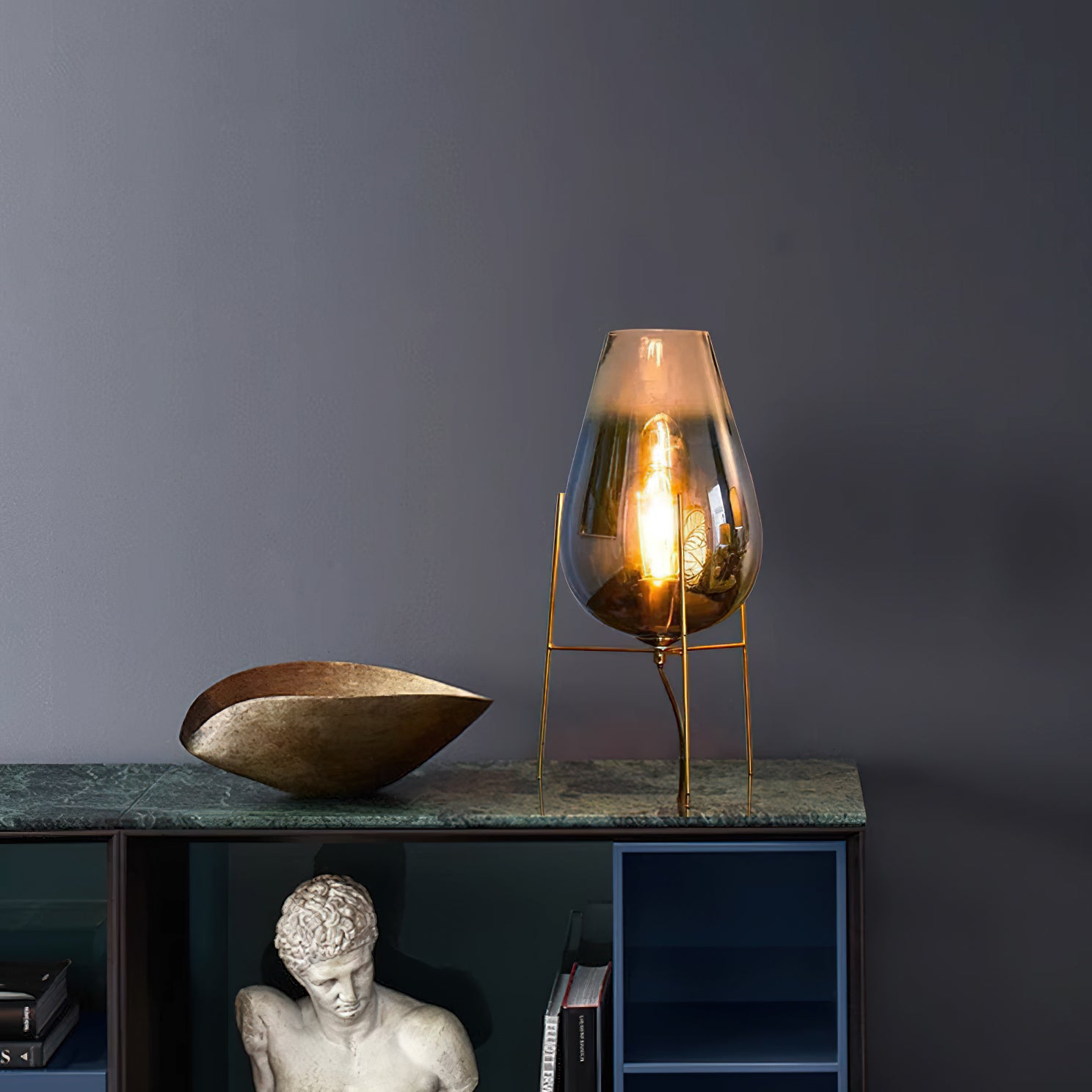 Hydrogen Balloon Glass Table Lamp - Modern LED Night Light for Bedroom, Living Room, and Office Decor - Perfect for Relaxation and Ambiance