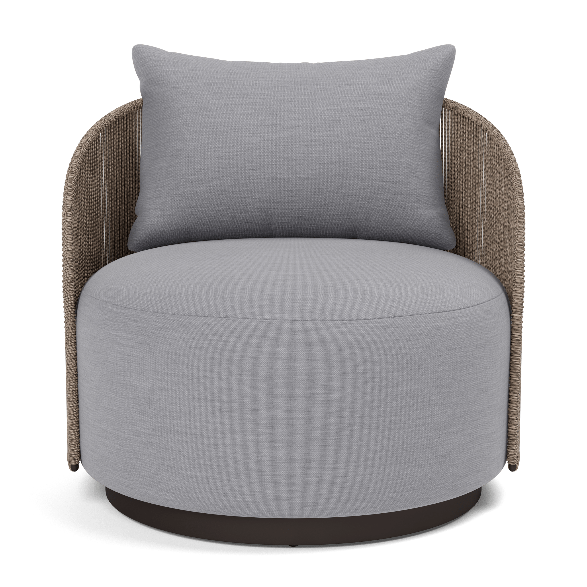 Modern Milan Swivel Lounge Chair - 360 Degree Rotating Accent Chair for Living Room, Bedroom, or Office - Comfortable Mid-Century Style Upholstered Armchair with Sturdy Metal Base