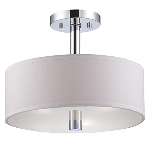 Chrome Cordova 3-Light Semi-Flush Mount Ceiling Light Fixture for Dining Room, Bedroom, or Hallway Lighting