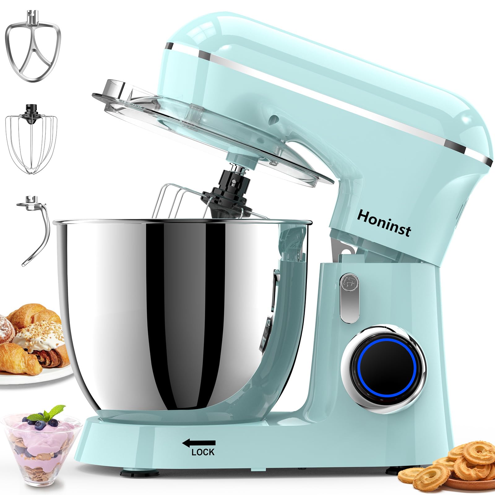 **6.5QT 10-Speed Tilt-Head Electric Stand Mixer with Bowl, Dough Hook, Whisk & Beater – Powerful Kitchen Mixer for Baking, Cakes, Cookies & Dough – Perfect for Home Bakers & Cooking Enthusiasts**