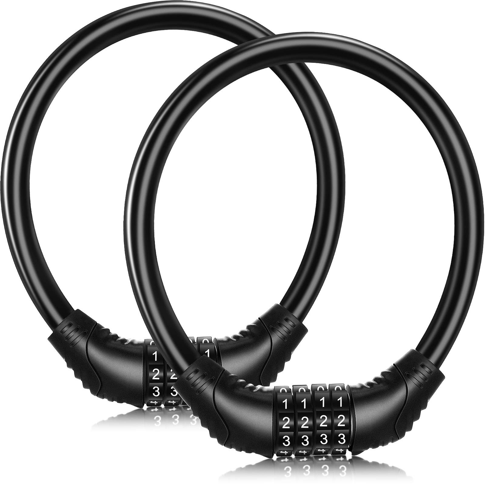 2-Pack Black 4-Digit Code Refrigerator Lock - Child Safety Fridge Latch for French Door & Cabinet, No Drill/No Screw/No Adhesive Installation - Perfect for Baby Proofing & Pet Safety in Kitchens & Homes
