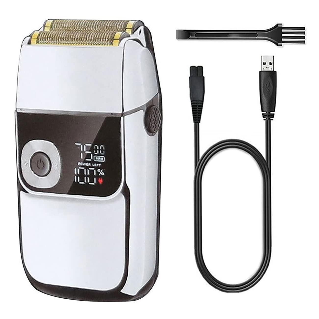 Premium Rechargeable Electric Razor for Men - 3-Speed Wet/Dry Beard Trimmer & Bald Head Shaver with Metal Housing | Perfect for Travel, Home Use & Quick Grooming Sessions
