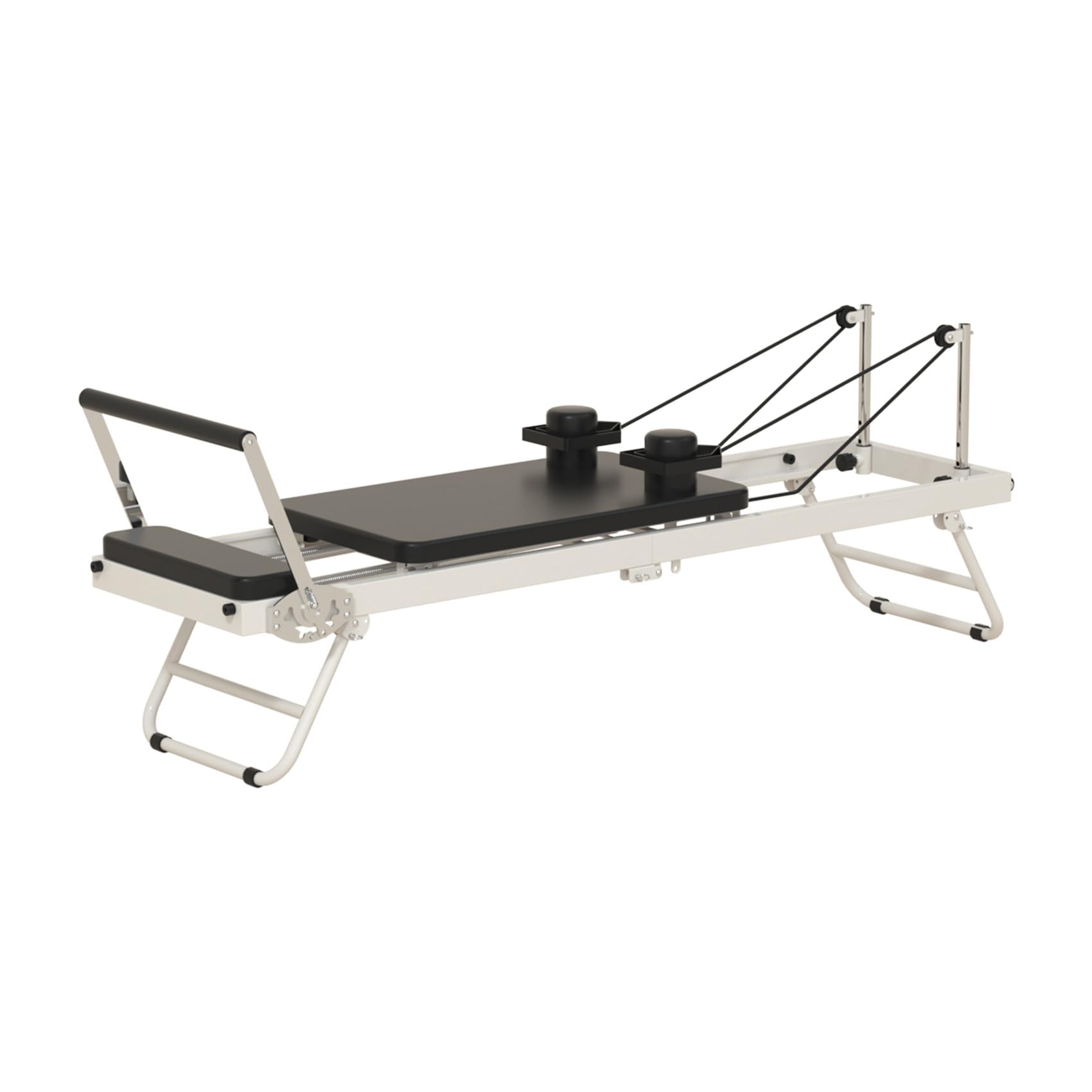 Senleecore Foldable Pilates Reformer Machine for Home Gym - High Strength Alloy Springs & Steel Frame Supports 400 lbs - Perfect for Beginners & Home Workouts | Ideal for Small Spaces & Full-Body Pilates Training