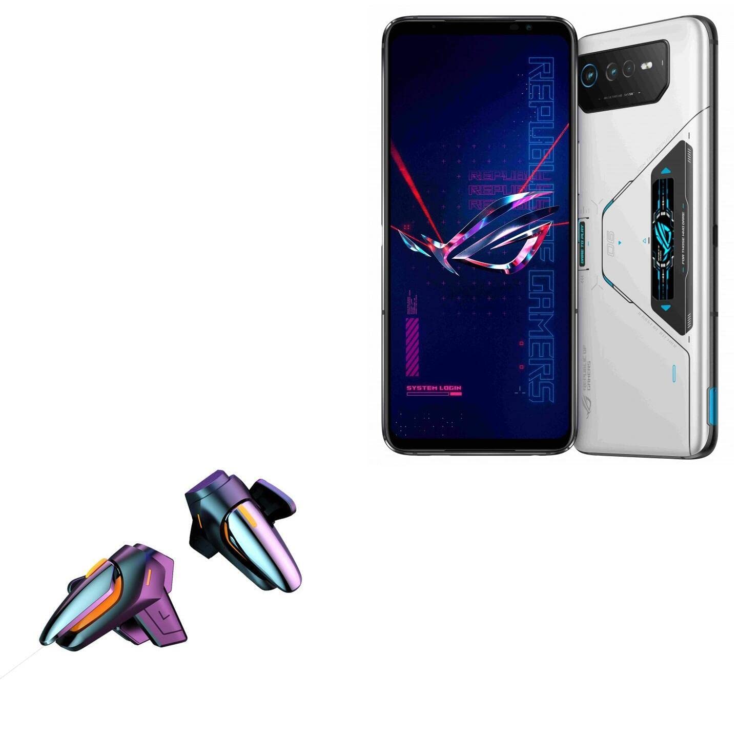 ASUS ROG Phone 6 Pro Gaming Trigger Buttons - Touchscreen QuickTrigger for FPS Mobile Gaming | Compatible with ROG Phone 6 Pro | Jet Black | Enhance PUBG, Call of Duty & Fortnite Gameplay
