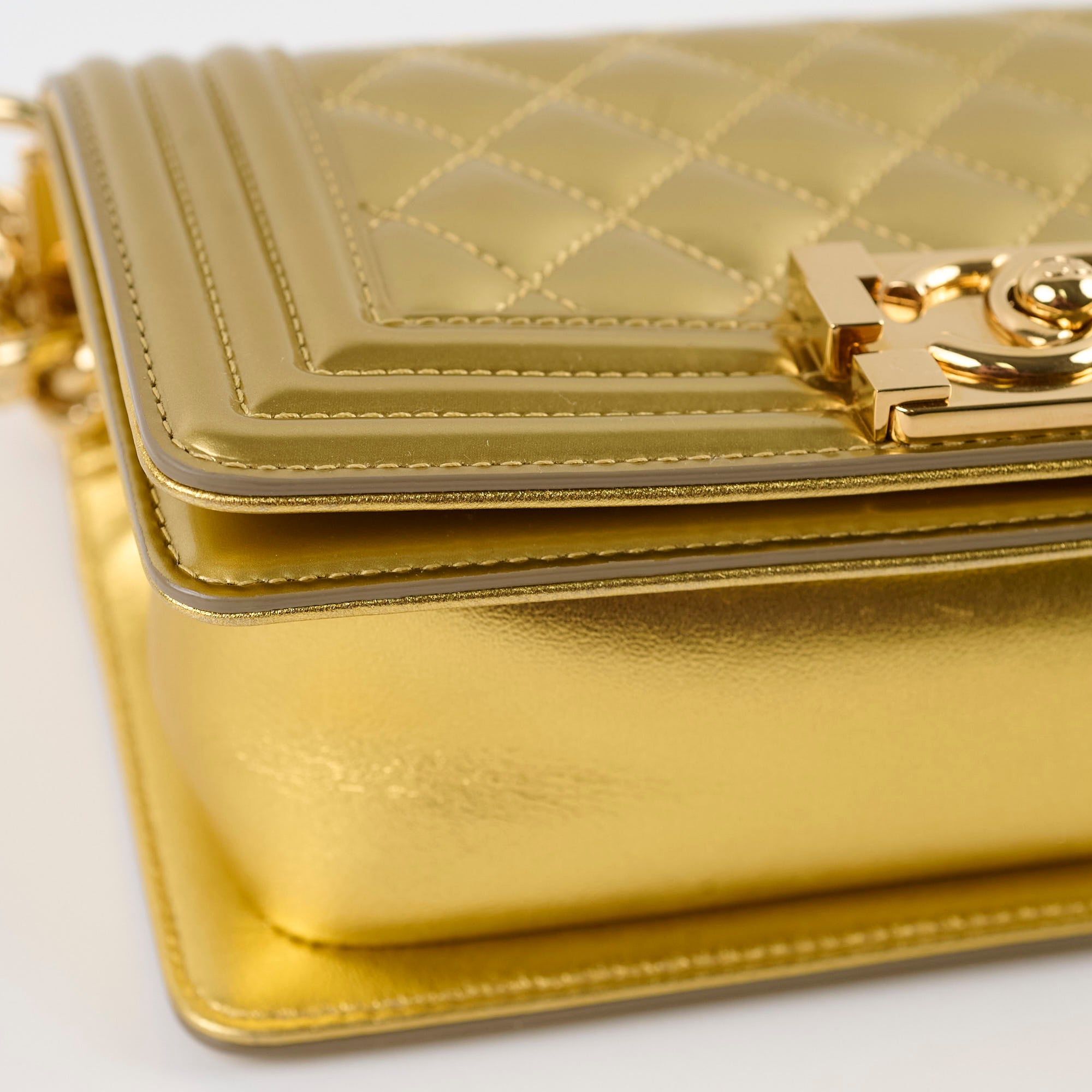 Chanel Small Boy Gold 19 Series Handbag - Luxury Designer Crossbody Bag for Women | Perfect for Evening Parties, Date Nights & Special Occasions