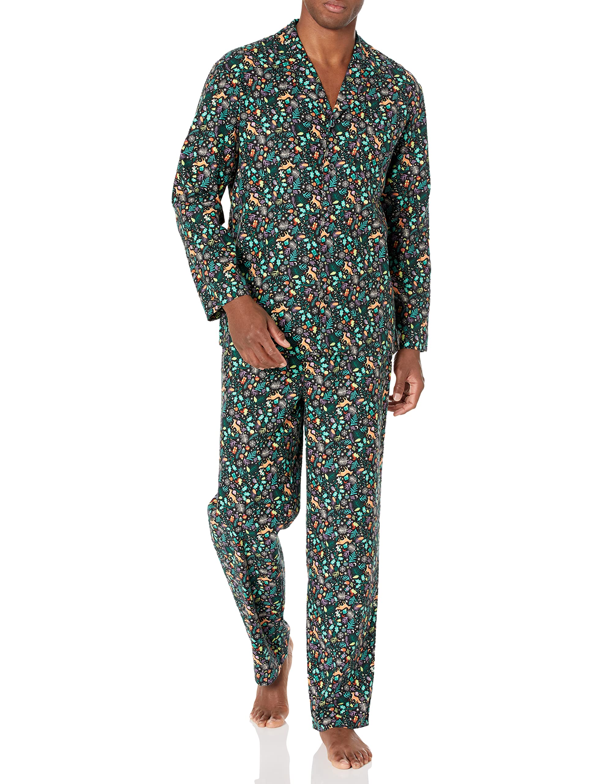 Amazon Essentials Men's Flannel Pajama Set - Soft & Comfortable Sleepwear for Winter Nights - Perfect for Lounging at Home, Sleepovers & Cozy Evenings
