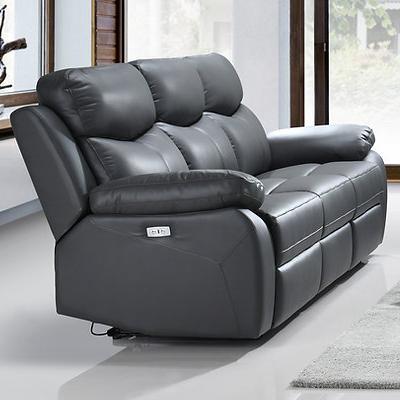 IFDC IF 8121 Power Reclining Leather & Faux Leather Canapé Sofa - Perfect for Living Room, Home Theater & Relaxation