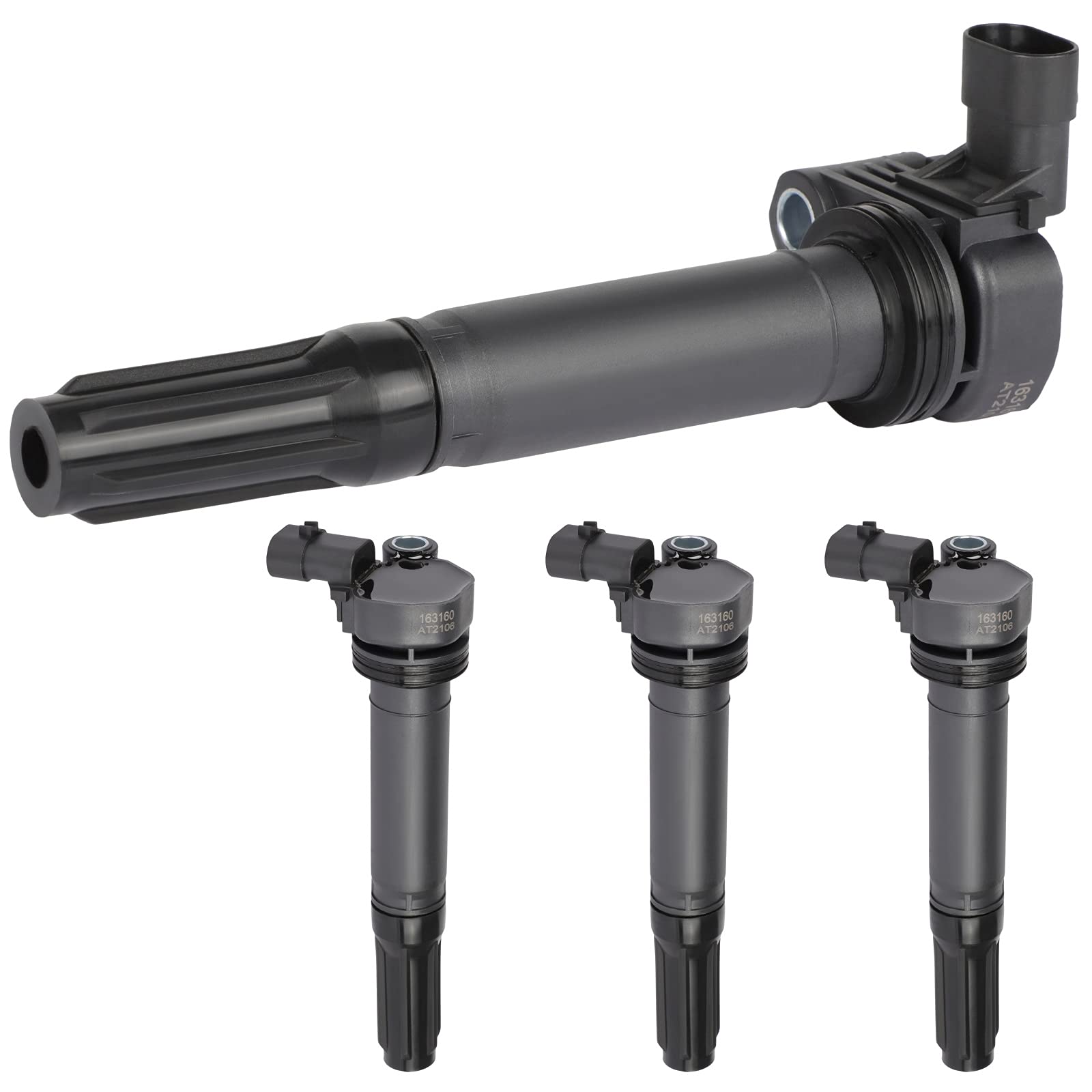 LSAILON Set of 4 Ignition Coil Packs Compatible with Fiat 500 1.4L 2012-2017 - Direct Replacement for OE UF649 - Perfect for Engine Misfire Repair & Performance Upgrade