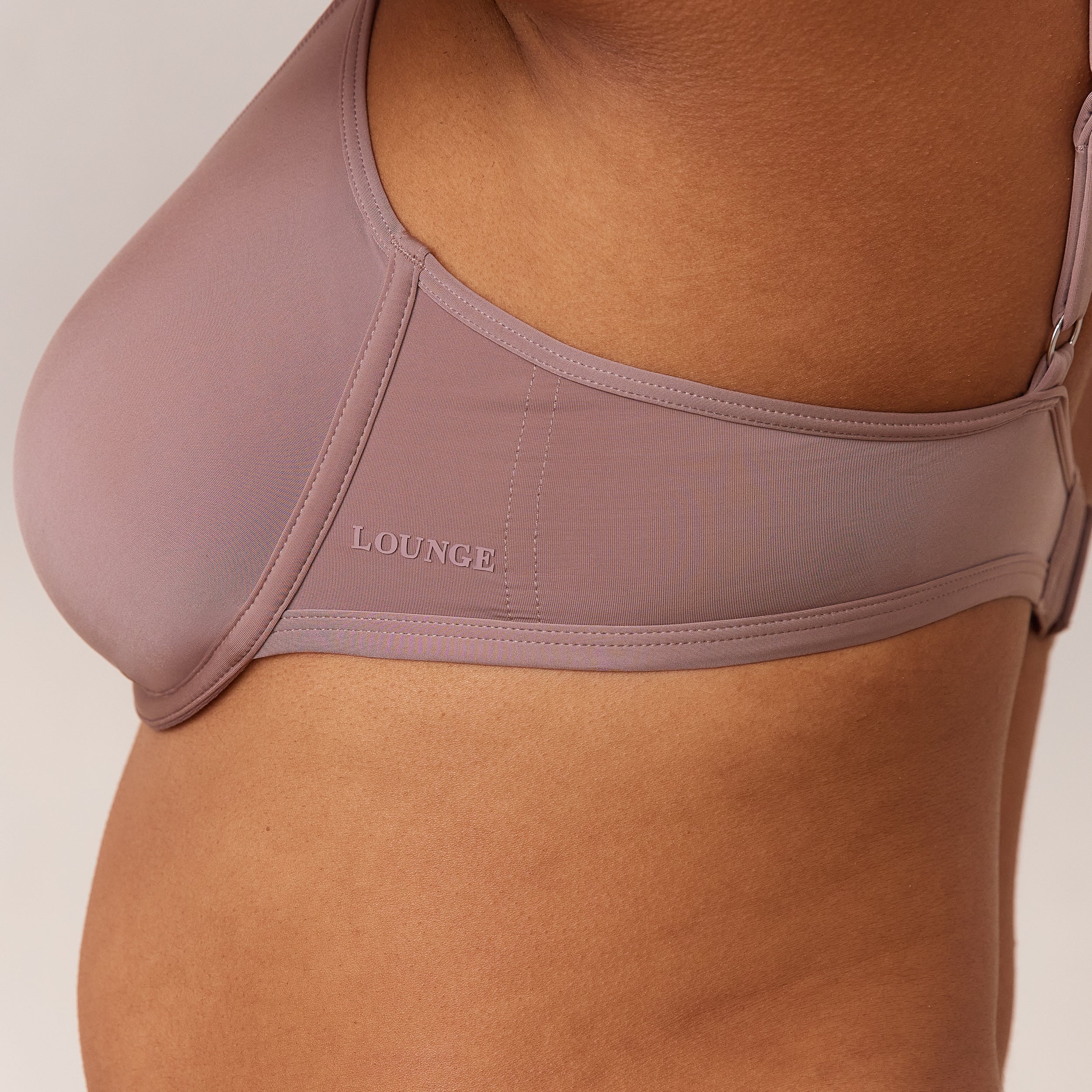 Barely There Plunge Bra in Mauve - Comfortable & Supportive Lingerie for Everyday Wear & Special Occasions
