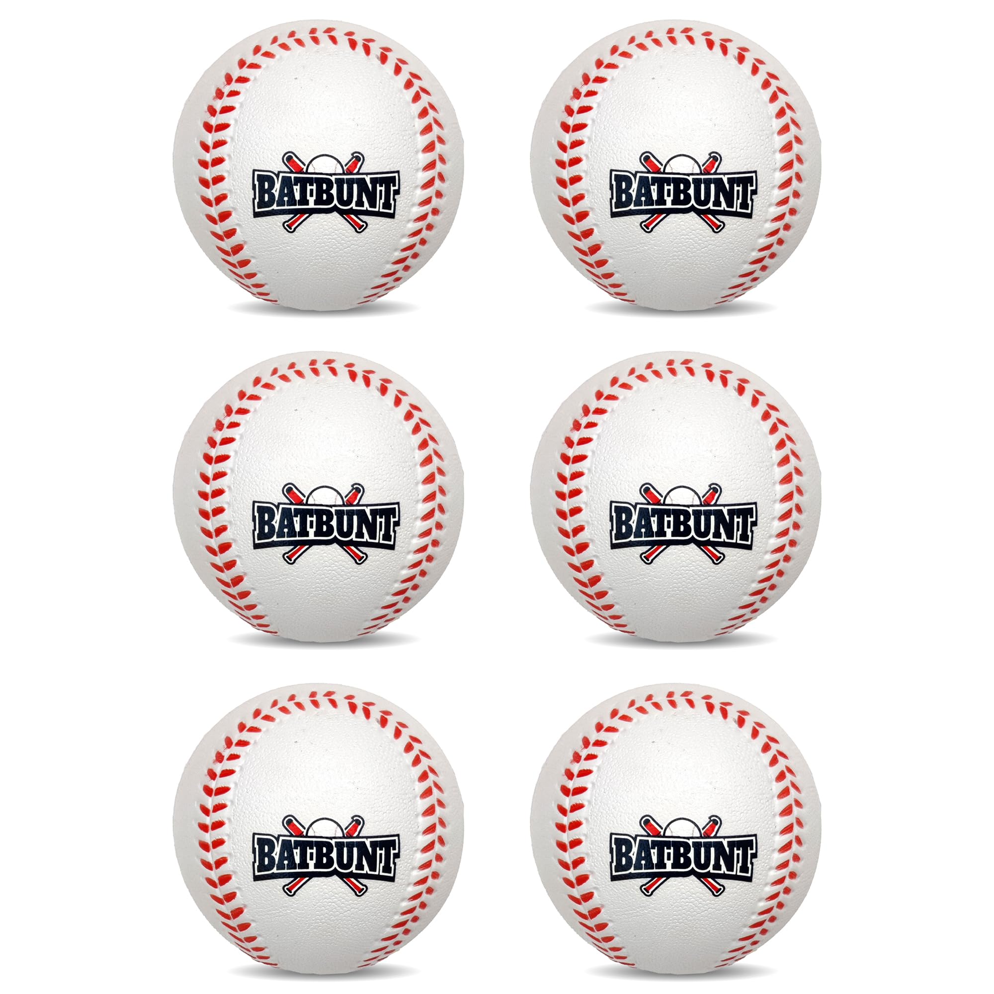 6 Pack Soft Foam Baseballs for Training & Practice - Safe for Kids & Beginners - Indoor/Outdoor Use - Perfect for Backyard, Gym & Baseball Drills (White)