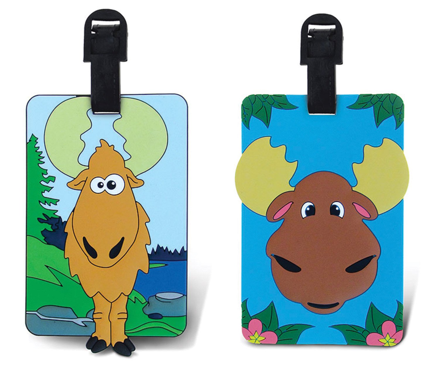 Funny Goofy Moose Luggage Tag - 3.5x5 Inch PUZZLED TAGGAGE for Travel Bags & Suitcases - Perfect Gift for Animal Lovers & Travel Enthusiasts