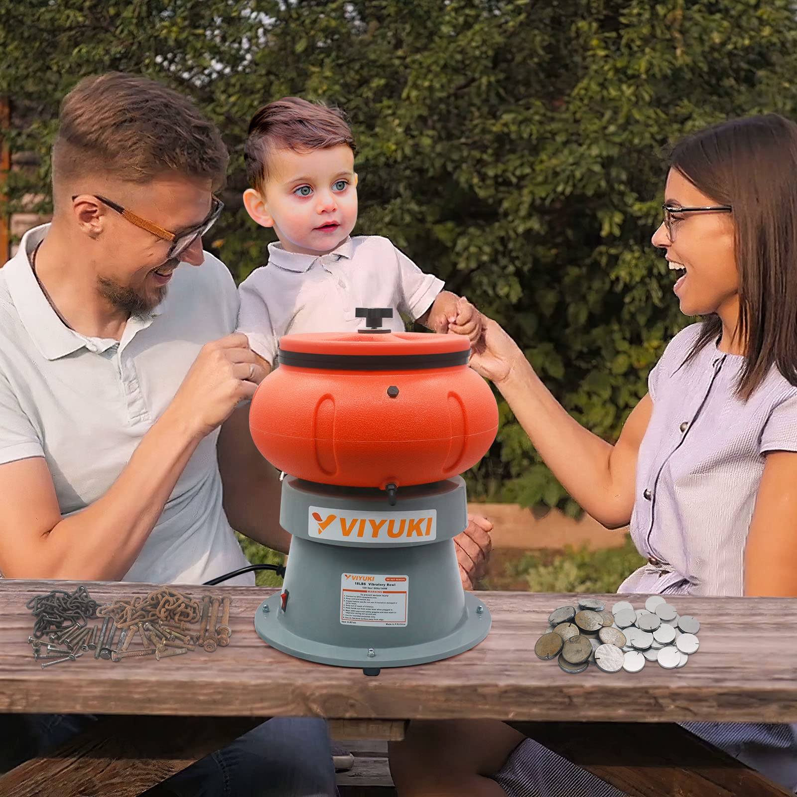 18LBS Electric Vibratory Tumbler Bowl - Metal Polishing Machine for Jewelry, Coins & Small Parts - Perfect for DIY Crafts & Professional Metal Finishing