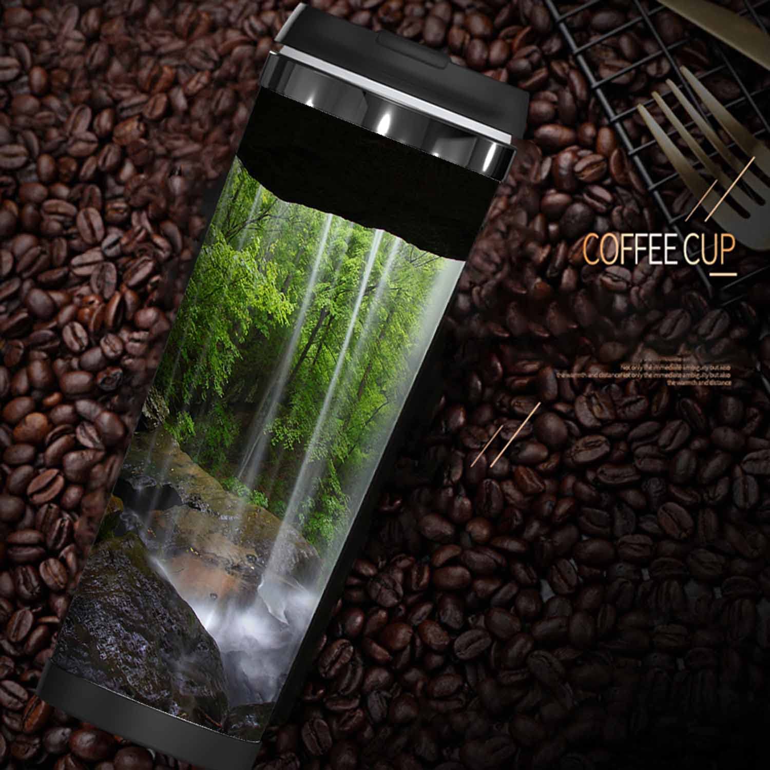 WONDERTIFY Stainless Steel Double Walled Thermal Coffee Mug - Insulated Travel Water Bottle with Natural Cave Design, Perfect for Outdoor Adventures, Camping & Office Use