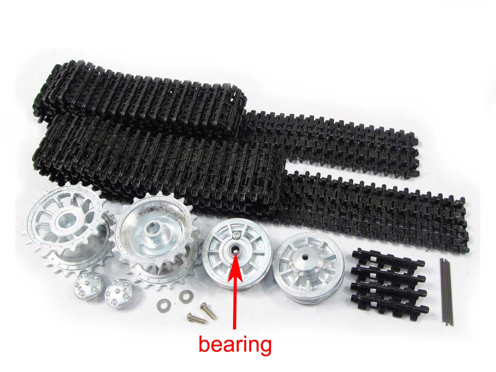 Metal Road Wheels & Sprocket Idler Tracks Set with Air Filter Exhauster for 1/16 Scale RC Model Mato German Tiger I Radio Control Tank 1220 - Perfect for Military Vehicle Enthusiasts & Battle Reenactments