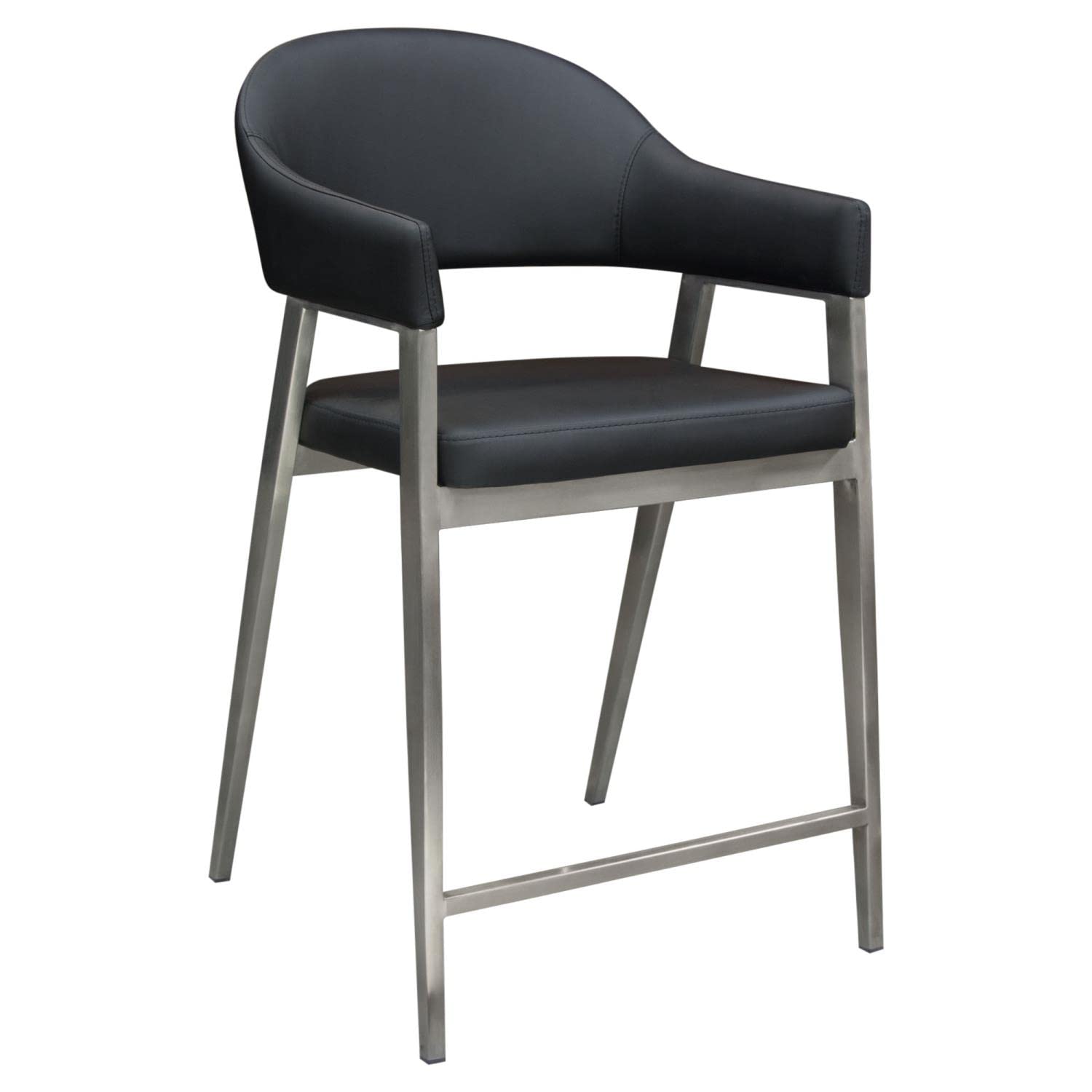 Diamond Sofa Adele Black Counter Stools Set of 2 - Perfect for Kitchen Islands, Breakfast Bars & Modern Dining Areas