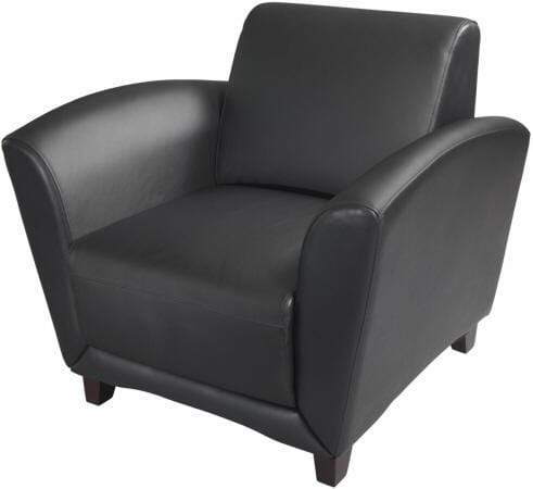 Safco Mayline Santa Cruz Genuine Leather Lounge Chair [VCC1] - Premium Office & Home Executive Seating for Comfort & Style