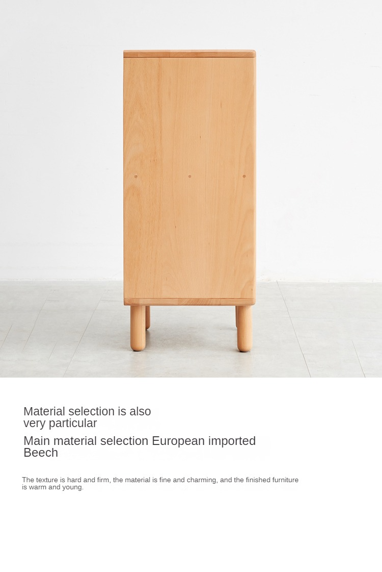 Solid Beech Wood Small Bookshelf Side Cabinet - Compact Storage for Books, Decor & Essentials in Living Room, Bedroom or Office