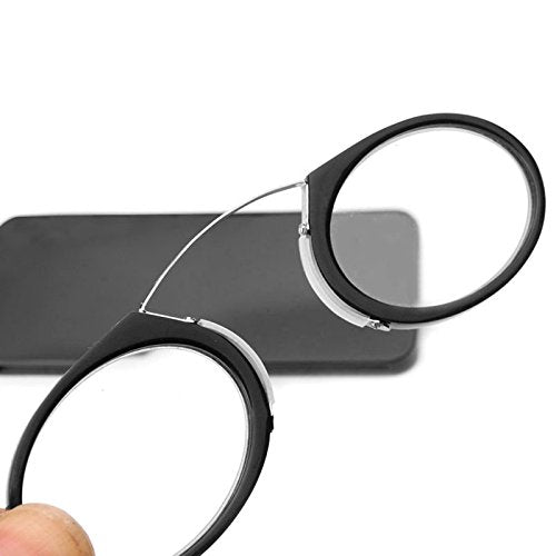 Unisex Credit Card Size Nose Reading Glasses +1.50 Power - No Side Temples/Armless Design with Compact Pod Case - Perfect for Travel, Reading & On-the-Go Use