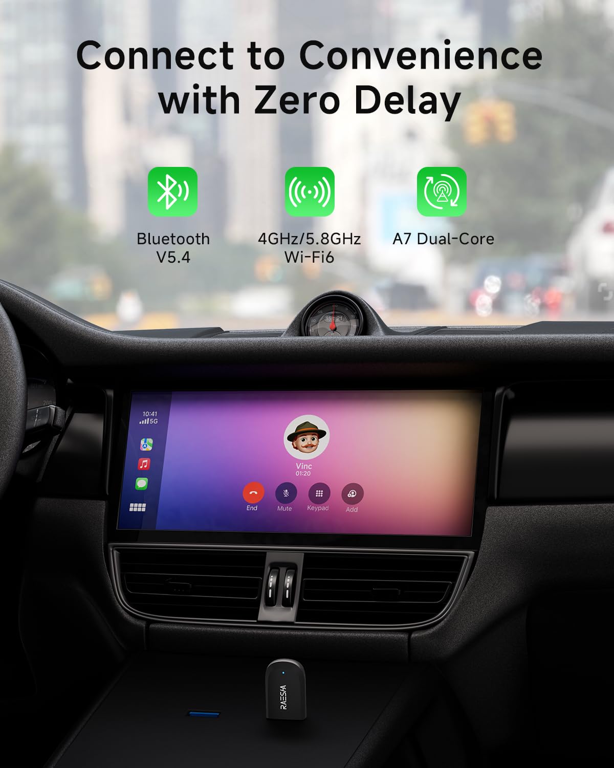 2-in-1 Wireless CarPlay & Android Auto Adapter - Mini Bluetooth Dongle for iPhone & Android - Fast Connection, Easy Installation - Perfect for Tesla, Toyota, Honda & More - Upgrade Your Driving Experience