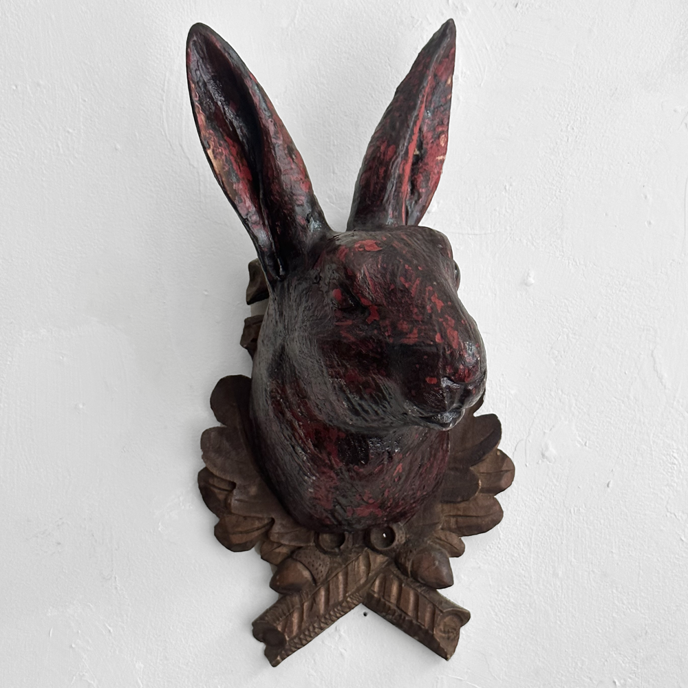 Handmade Black Forest Wooden Rabbit Figurine (#544) - Perfect for Home Decor, Gift Giving, and Easter Celebrations