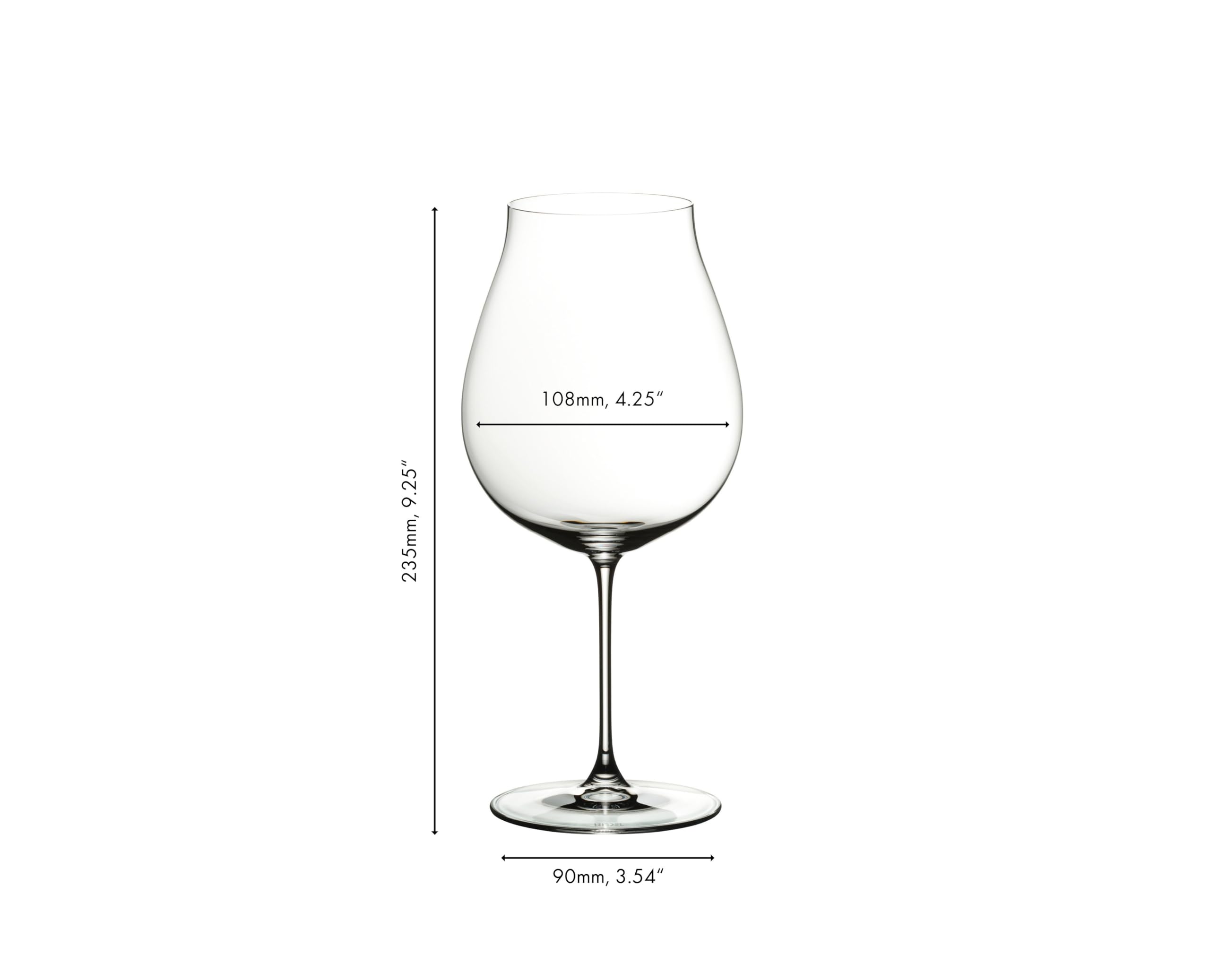 Riedel Veritas Pinot Noir Wine Glasses - Set of 2 Crystal Stemware for Red Wine - Perfect for Fine Dining, Wine Tasting & Gift Giving