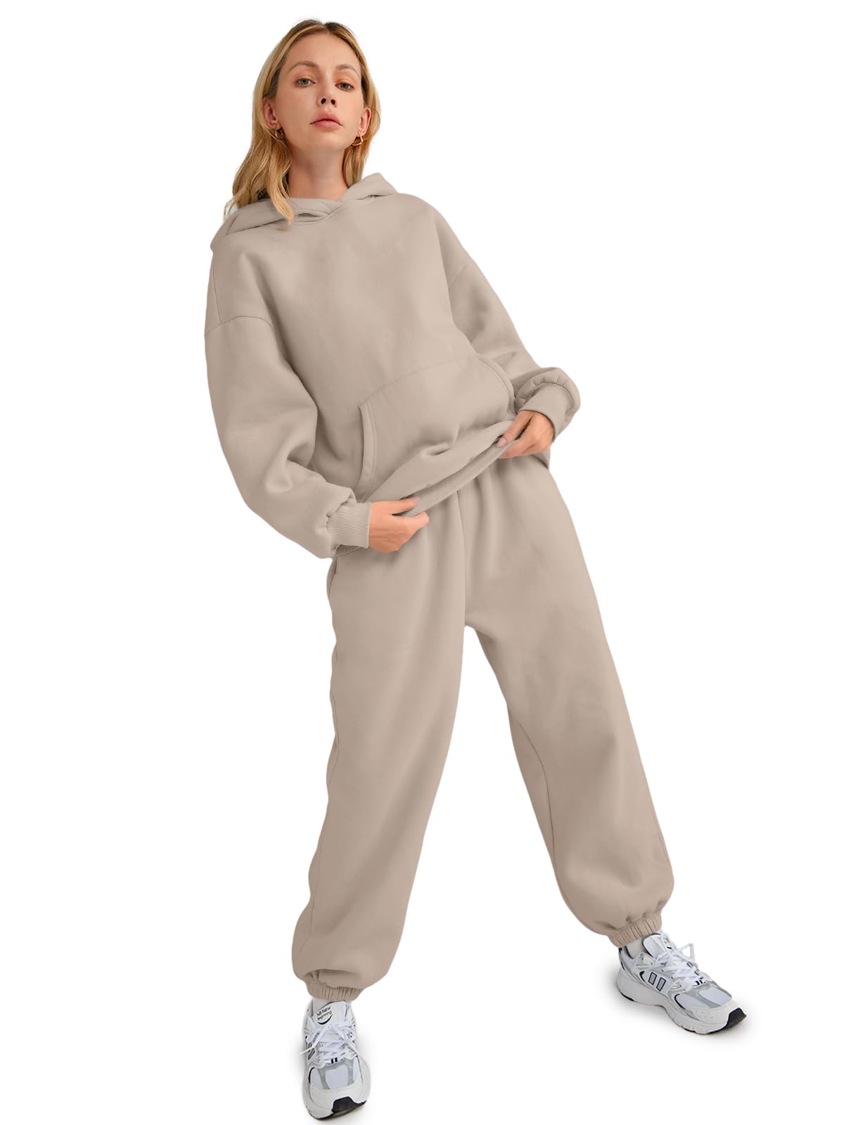 AUTOMET Women's 2-Piece Lounge Set - Oversized Hoodie & Baggy Sweatpants with Pockets | Cozy Fall Fashion Outfit for Home, Workout & Casual Wear