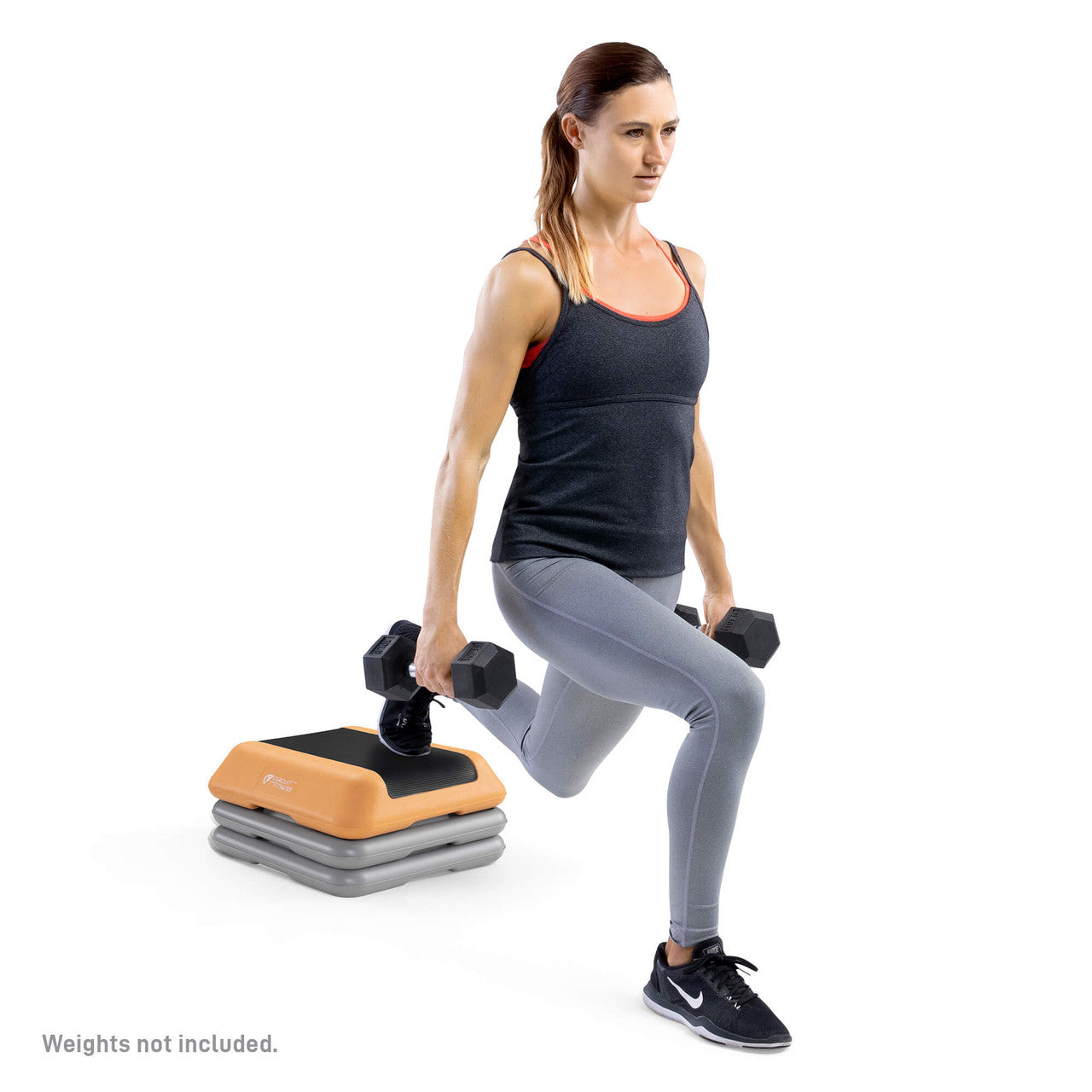 Adjustable Aerobic Step Platform with 2 Risers - Multiple Colors for Home & Gym Workouts | Circuit Fitness for Cardio, HIIT & Step Training