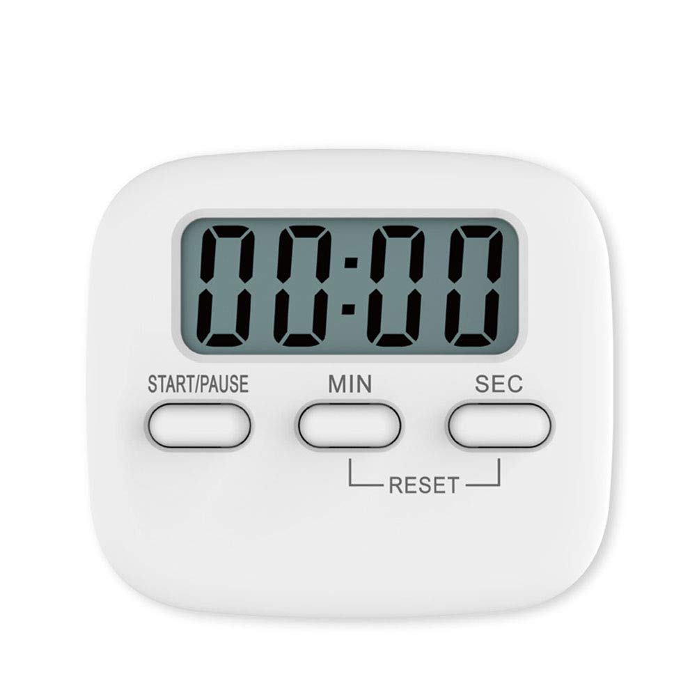 INRIGOROUS Digital Kitchen Timer with Magnetic Back, Loud Alarm & Big Display - Countdown Stopwatch for Cooking, Baking, Shower, Classroom, Kids & Teachers (White) - Perfect for Meal Prep, Gym Workouts & Time Management