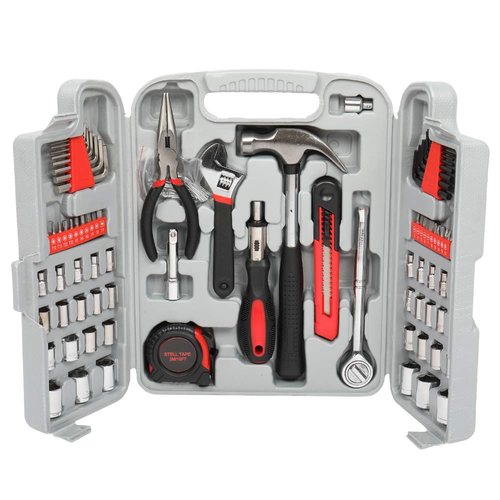 GT4-LY 186-Piece Tool Set in Grey & Black - Complete Home Repair & DIY Tool Kit for Automotive, Construction & Household Projects