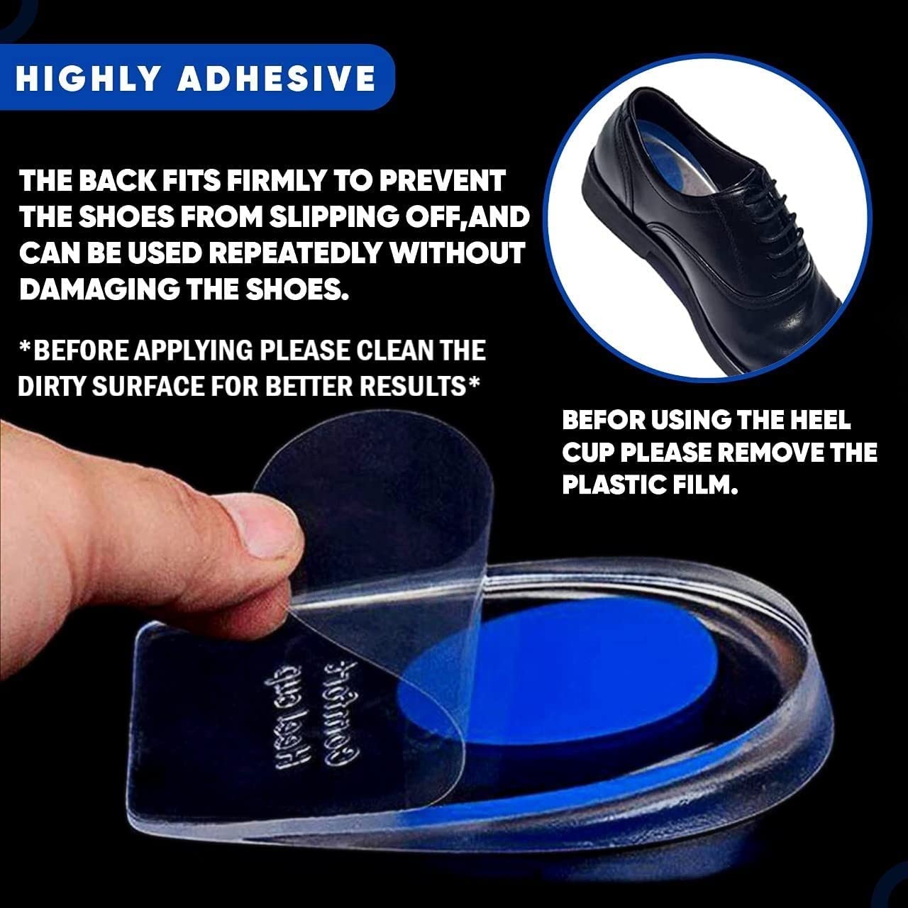 FEXMY Silicone Heel Protectors for Cracked Heels & Pain Relief - Plantar Fasciitis, Heel Spurs Support - Soft Gel Heel Pads for Women - Perfect for Work, Running & Daily Comfort