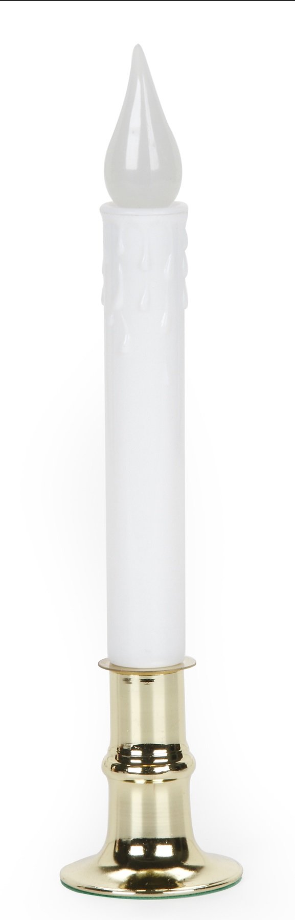 LED Candle Lamp with Brass Plated Base - Battery Operated Flameless White Candles for Home Decor, Wedding Centerpieces & Romantic Ambience
