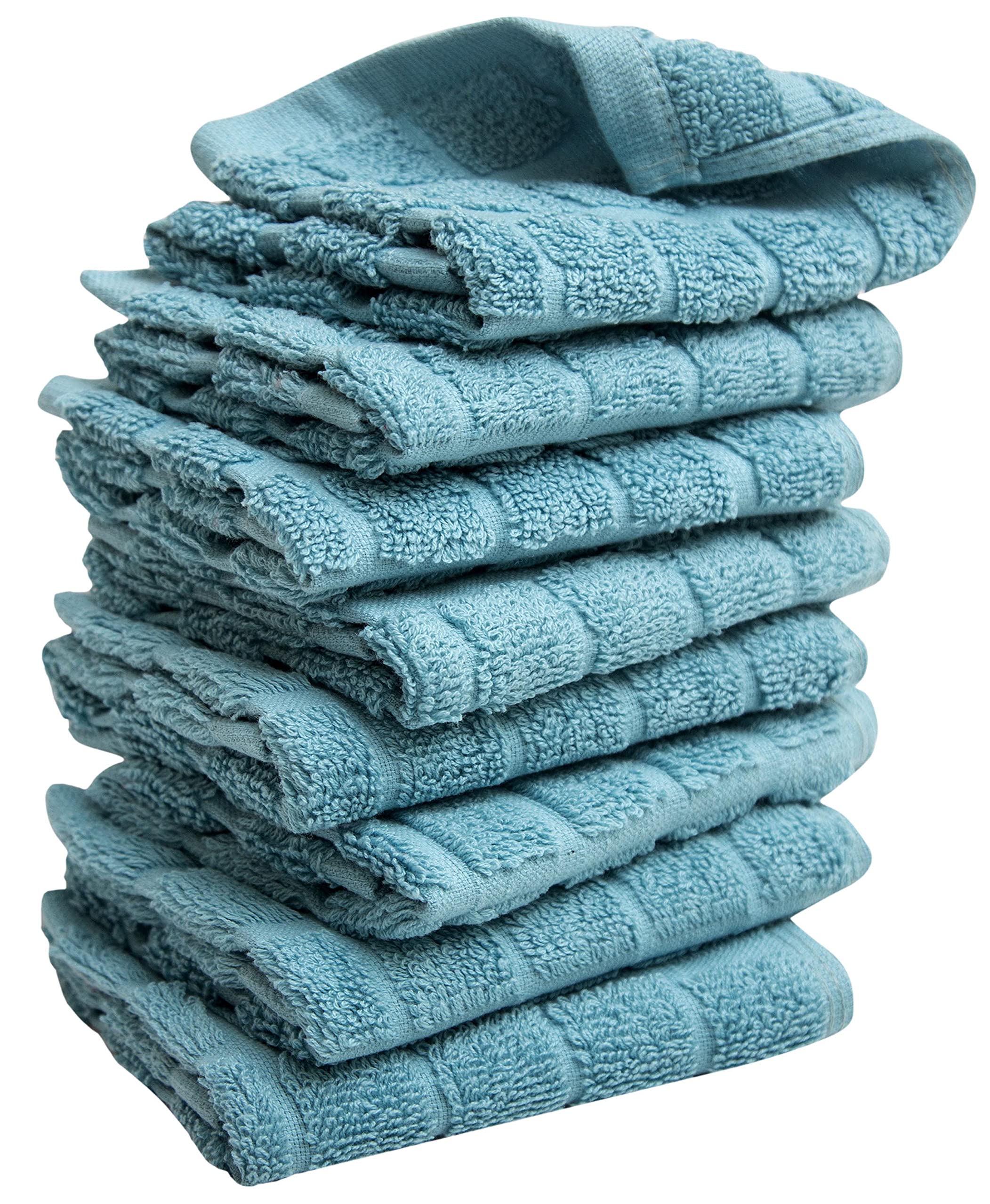 Premium Cotton Kitchen Dishcloths (12”x12” 8 Pack) – Ultra Absorbent 420 GSM Dish Towels for Washing Dishes, Cleaning & Drying – Aqua Check Design for Modern Kitchens
