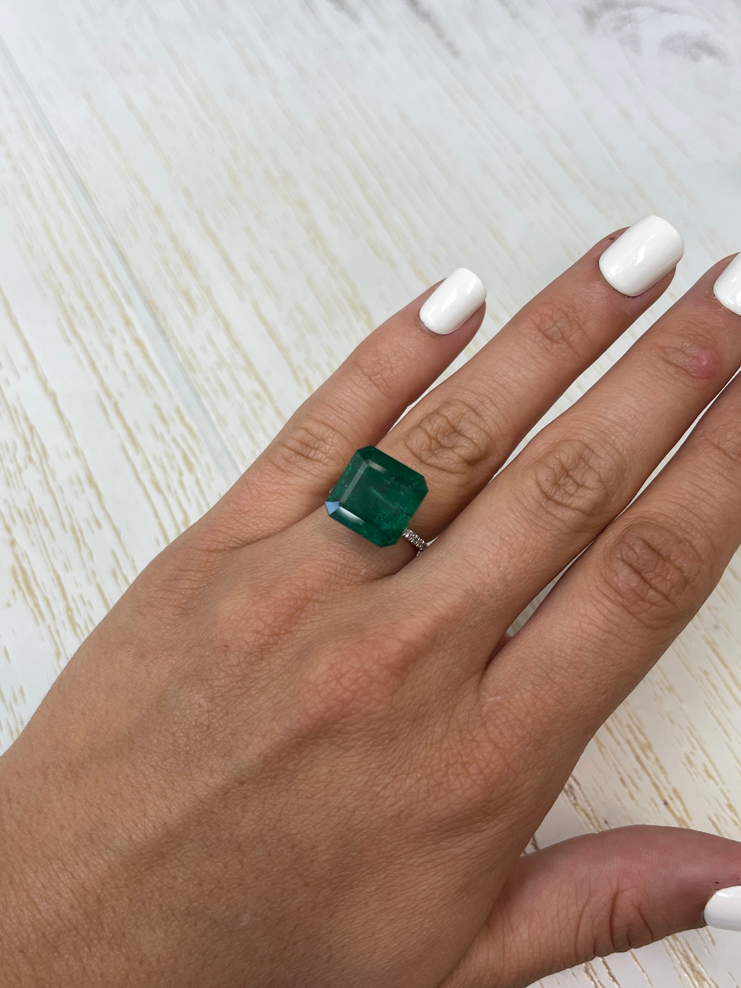 10.02 Carat Natural Zambian Emerald - 13.5x13.5mm Loose Dark Green Gemstone for Jewelry Making, Engagement Rings & Luxury Gifts