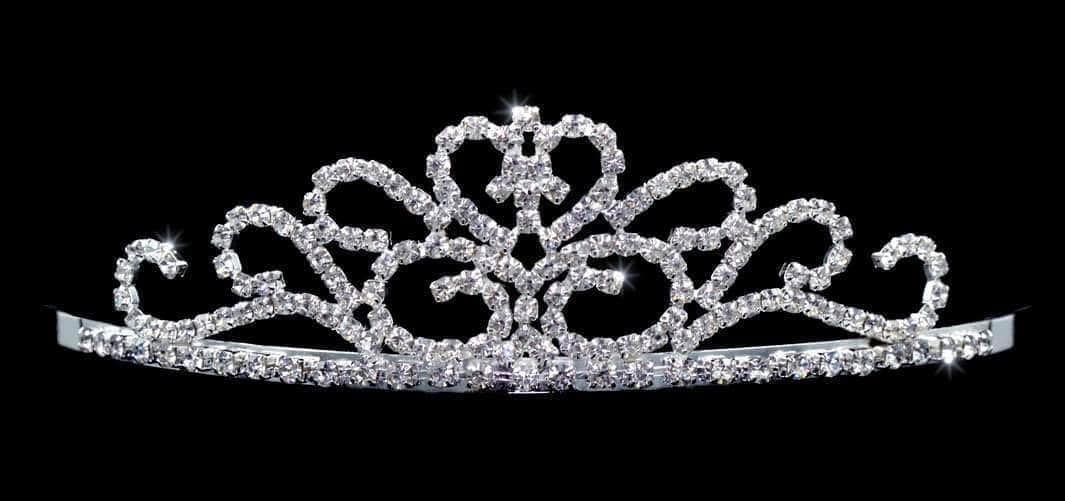 Sparkling Heart Tiara for Women - Elegant Rhinestone Bridal Hair Accessory for Weddings, Prom, Pageants & Special Occasions