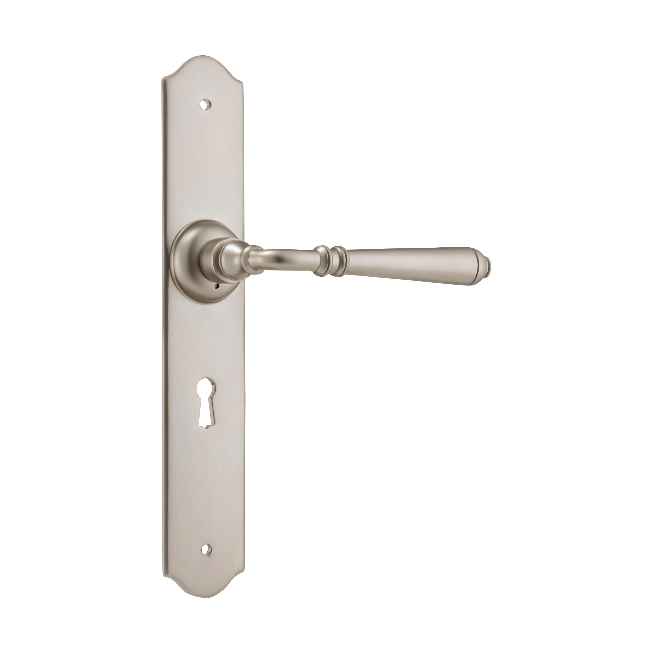 Reims 6561 Door Lever Lock Pair - Satin Nickel Finish, 240mm Height x 40mm Width x 70mm Projection - Perfect for Home, Office & Commercial Doors