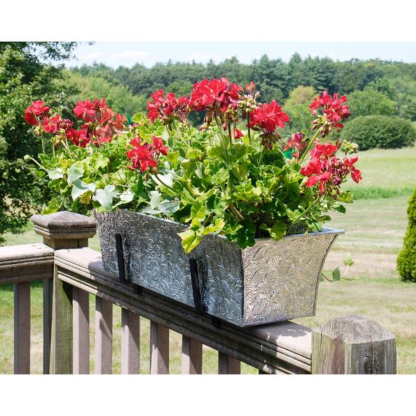 Sturdy Handrail Flower Box Bracket Kit - Heavy Duty Balcony Planter Hanger for Outdoor Railings - Perfect for Window Boxes, Porch Decor & Garden Flowers
