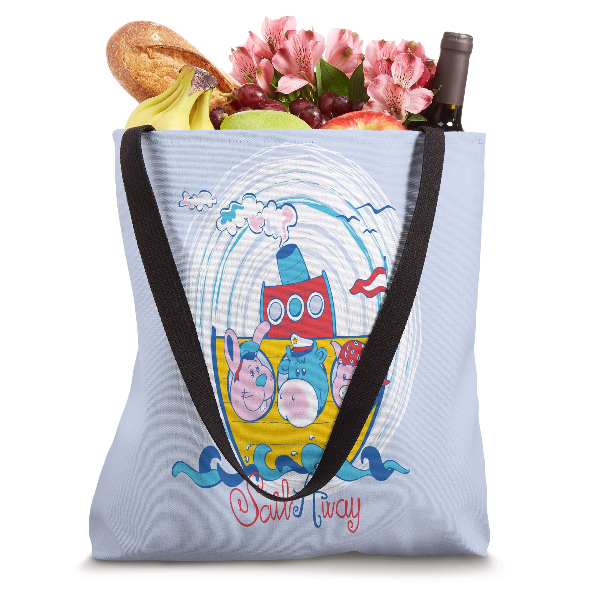 GRAPHIC 365 Sail Away Tote Bag - Premium Canvas Sailor Travel Beach Tote - Perfect for Vacation, Shopping & Beach Outings
