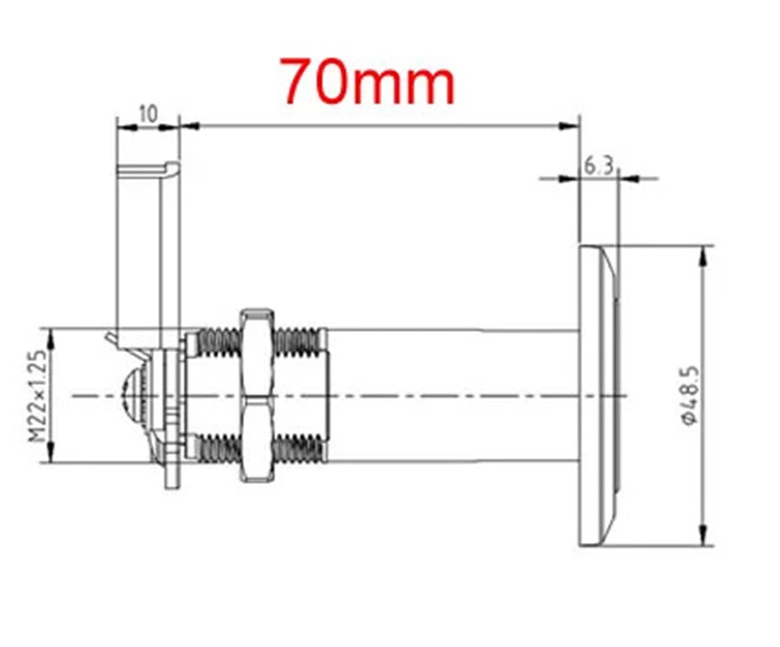 High Security Fire Door Lock Cylinder with 2 Keys - 60mm 70mm 80mm Fire Safe Cam Lock Core - 1 Piece (70mm Height) - Ideal for Home, Office & Commercial Fireproof Security Doors