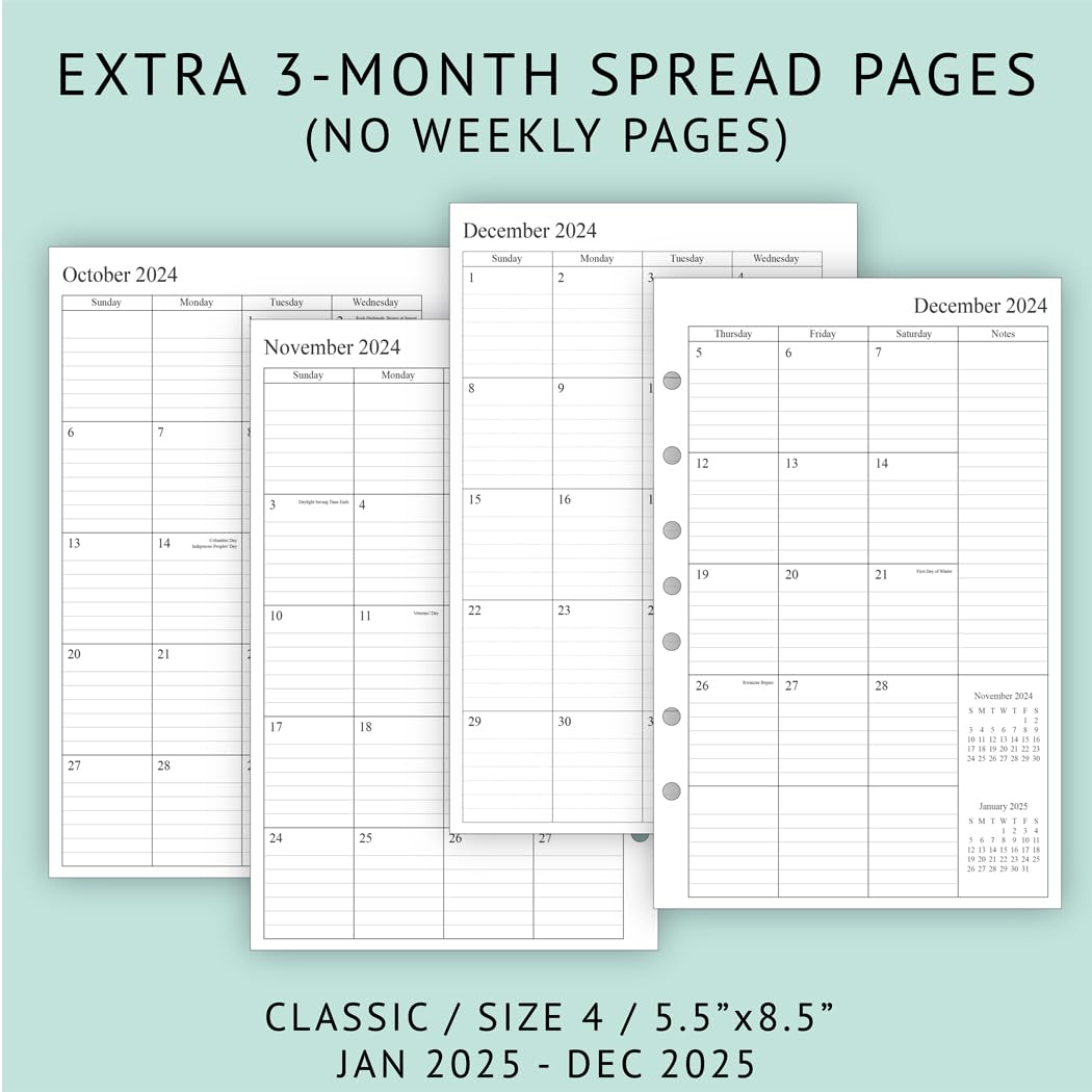 Newestor 2025 Weekly & Monthly Planner Refill - 5.5