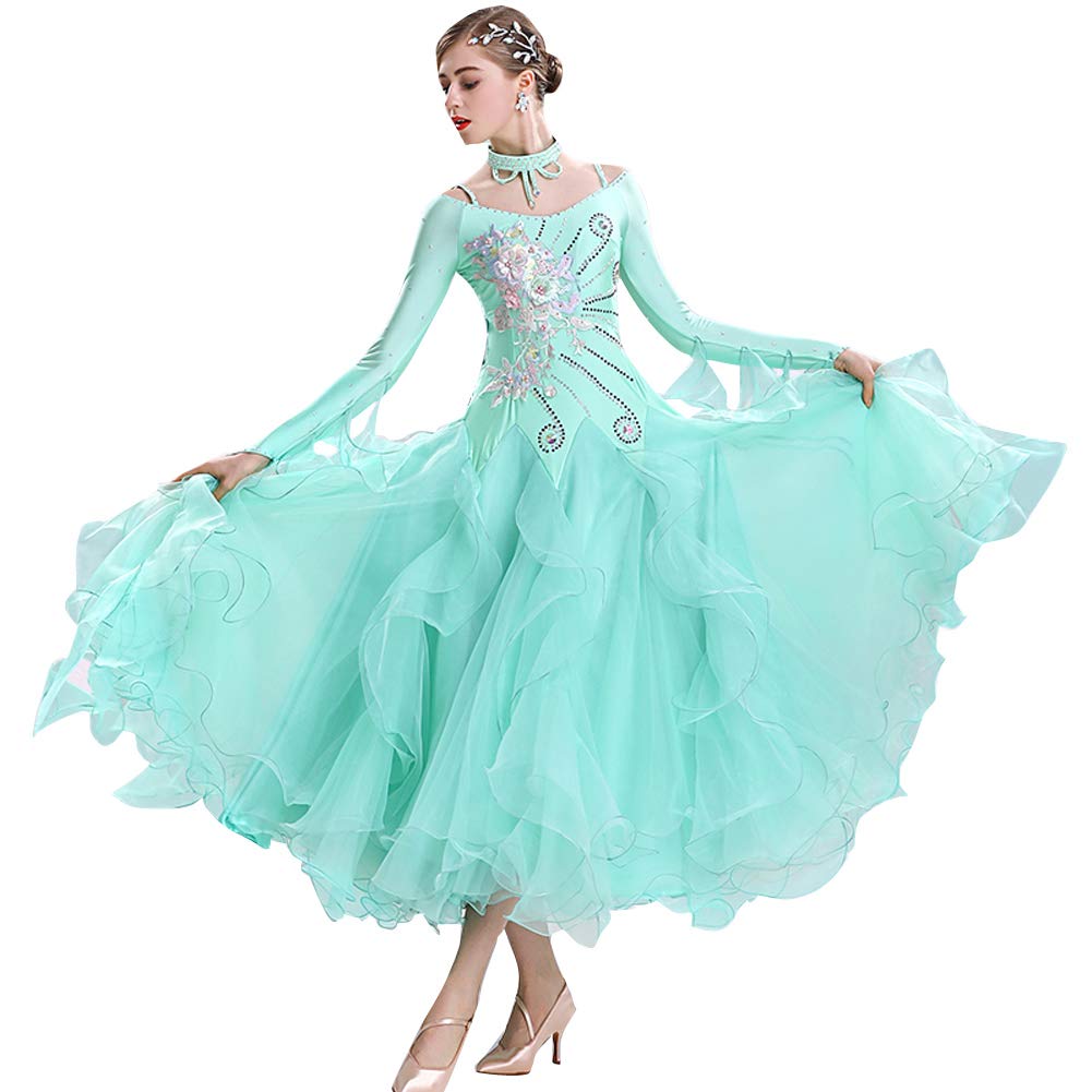 Elegant Ballroom Competition Dance Dress for Waltz & Tango - Professional Standard Latin Dress for Women - Perfect for Dance Competitions, Performances & Social Events