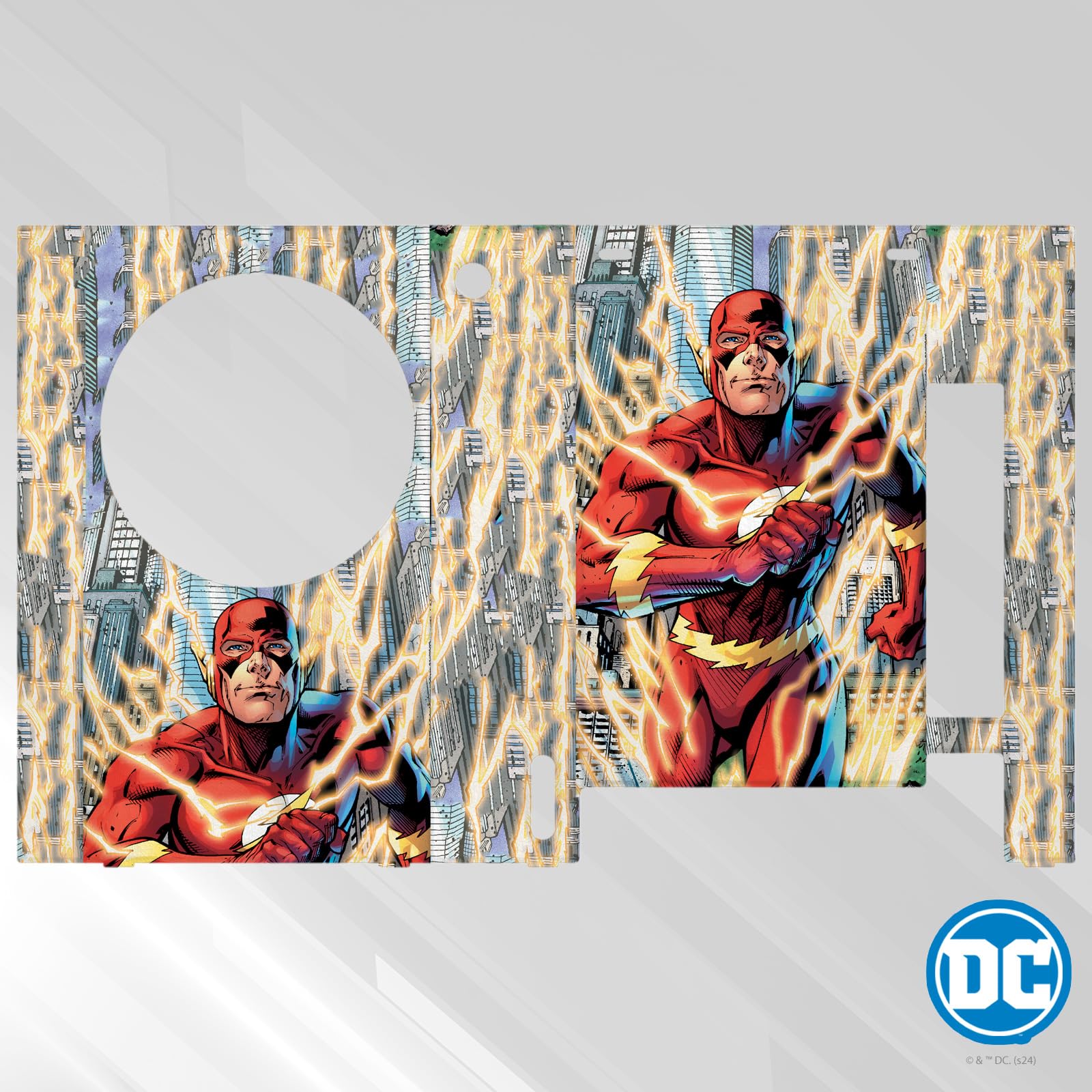 Official The Flash DC Comics Explosion Art Game Console Wrap & Controller Skin - Compatible with Xbox Series S | Superhero Gaming Accessories for Fans & Collectors