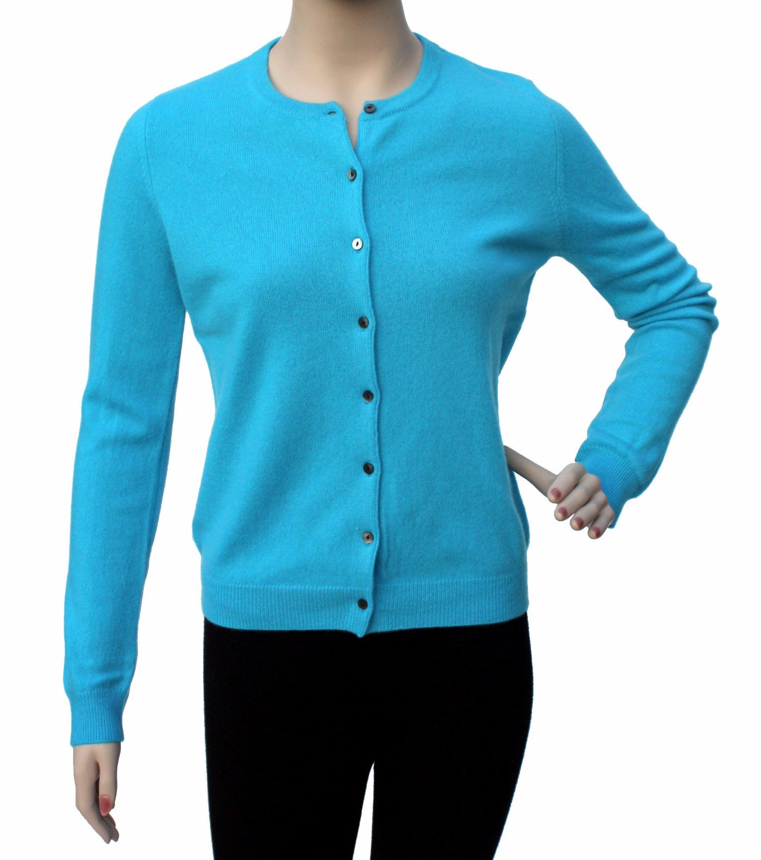 100% Pure Cashmere Women's Cardigan Sweater - Soft Round Neck Long Sleeve Button Down Knitwear | Cozy Winter Office Wear & Casual Outfit Essential