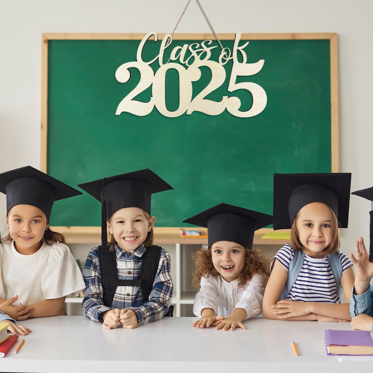 Class of 2025 Wooden Graduation Sign - First Day of School & Photo Booth Prop - 2025 Graduation Decorations, Ornaments & Wood Cutout Signs for Senior Year Celebrations, Parties & Memory Keepsakes