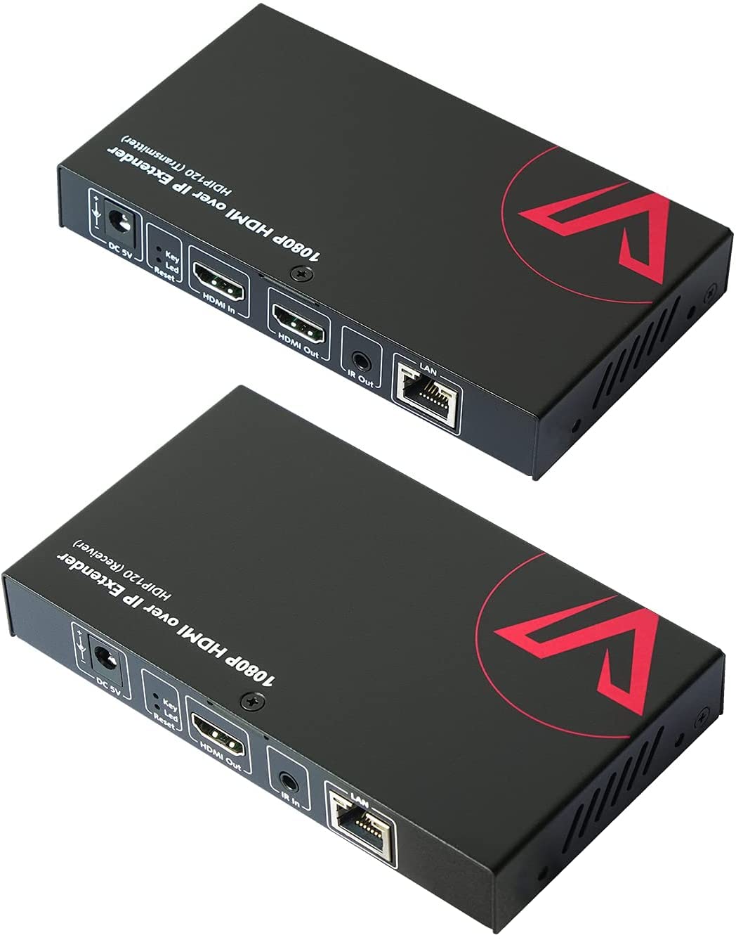 HDMI Extender Over IP Ethernet Kit - 1080P Full HD up to 120m (395ft) with Local Loop Out | 1-to-Many Distribution via Gigabit Switch | LAN Network IR Control | Works with CAT5e/6/6a/7 Cables (HDIP120) - Perfect for Home Theaters, Conference Rooms & Digital Signage