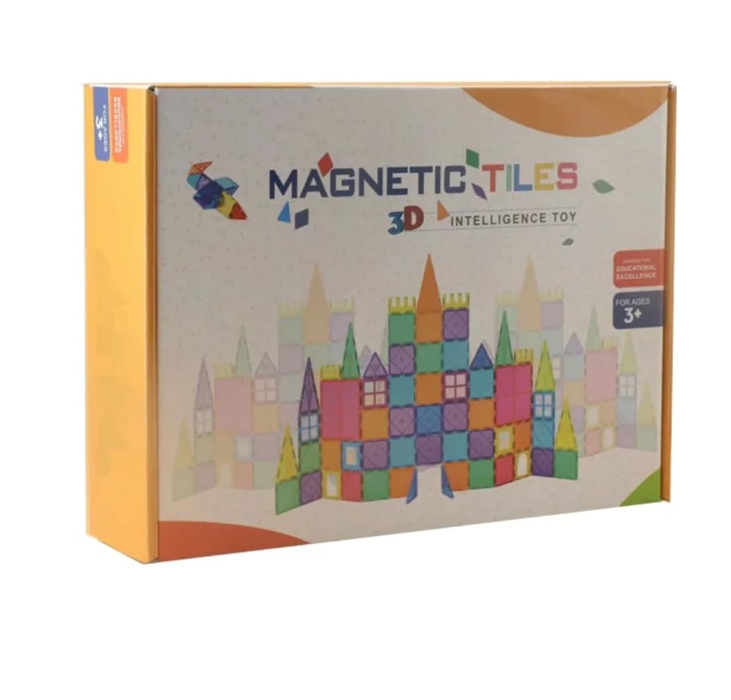 60 PCS 3D Magnetic Building Blocks - STEM Educational Toys for Kids with Strong Magnets & Car Accessory | Perfect for Classroom, Birthday, Christmas Gifts | Creative Construction Play for Boys & Girls