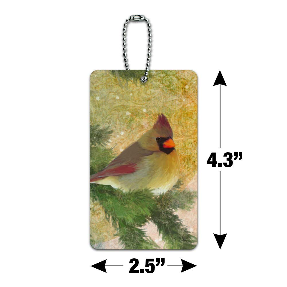 Christmas Cardinal Bird Luggage Tag - Personalized Suitcase ID Tag for Travel Bags - Perfect for Holiday Travel, Carry-On Identification & Gift Giving