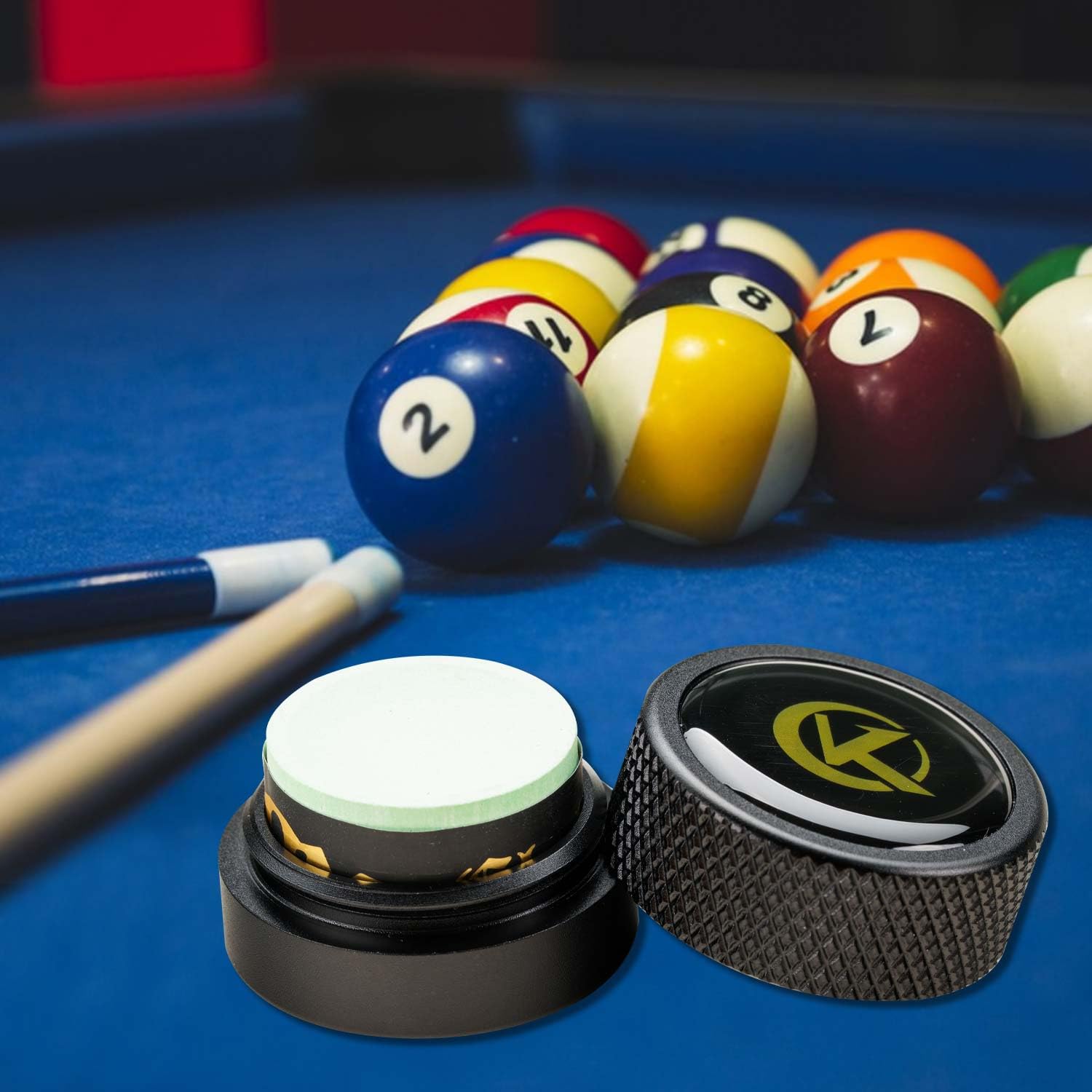 Premium Metal Magnetic Pool Cue Chalk Holder - Portable Snooker & Billiard Accessory for Cue Tips (Round/Square Option) - Perfect for Bars, Game Rooms & Professional Tournaments