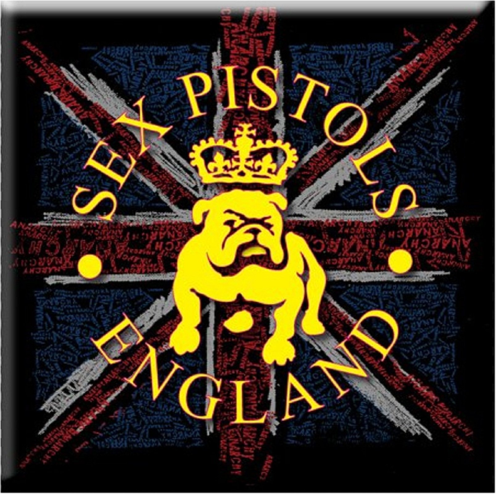 Official Sex Pistols Fridge Magnet - British Bulldog & Flag Design (76mm x 76mm) | Punk Rock Collectible for Kitchen, Office & Music Fan Decor